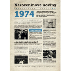 Narozeninové noviny 1974 s vlastním textem