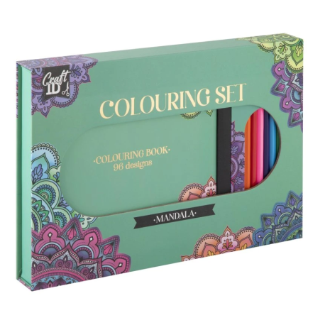 Omalovánková kniha s pastelkami - mandala