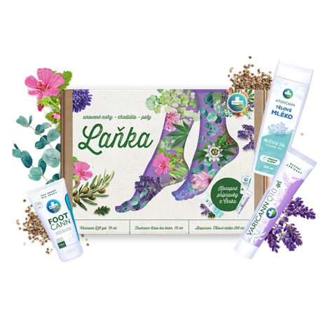 Dárková sada přírodní kosmetiky z konopí LAŇKA - péče o nohy, chodidla a paty